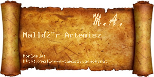 Mallár Artemisz névjegykártya